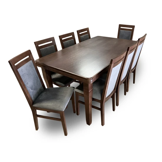 Stół z krzesłami, stół rozkładany 180/90 + 50 cm Juliusz + 8 x krzesło KW119