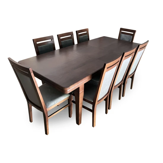 Stół z krzesłami, stół rozkładany 180/90 + 50 cm Juliusz + 8 x krzesło KW119