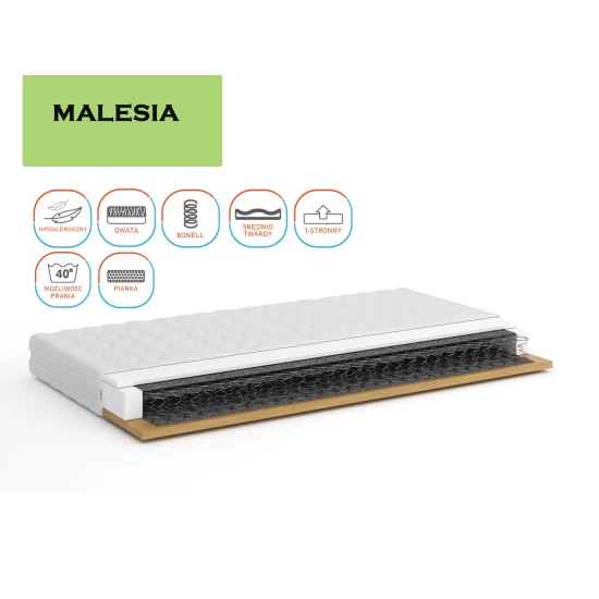 Materac MALESIA jednostronny, hipoalergiczny, Bonel 160x200 cm