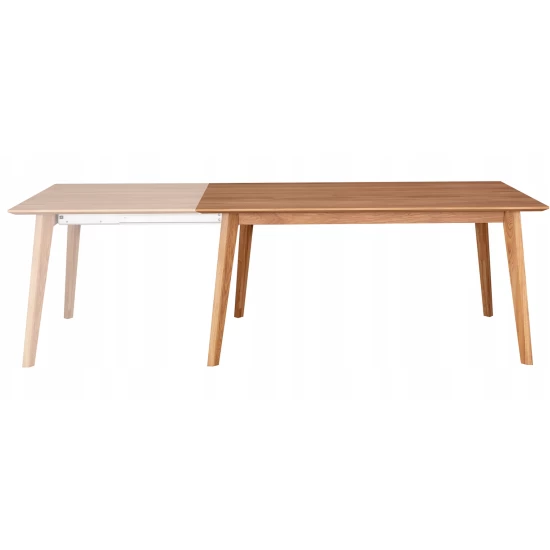 Stół dębowy, stół rozkładany Prins o długości 200/95 cm + dwie wkładki