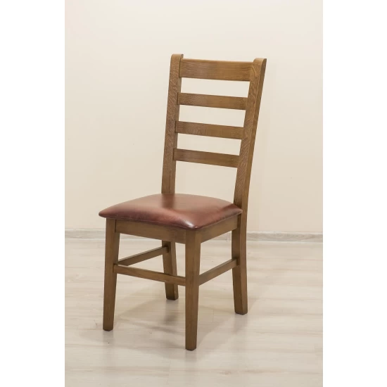 Stół rozkładany 160+2x40 cm Ludwik + 6 Krzeseł CORTEZ Skóra Naturalna