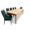Zestaw mebli: Stół rozkładany, stół dębowy 250/100 + 3x50 cm LUIS Max w stylu LOFT + 10 krzeseł K136