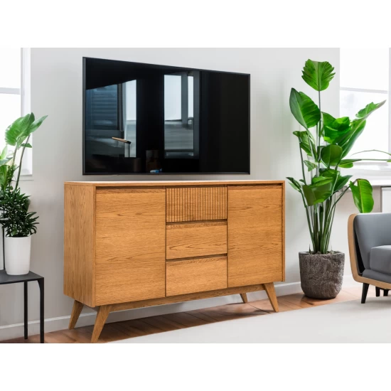 Komoda do sypialni, komoda Simi 3S2D szerokość 150 cm drewno dębowe