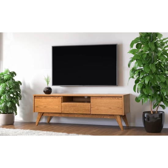 Komoda pod telewizor, szafka RTV dębowa Simi 2D1S1P szerokość 150 cm