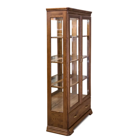 Witryna dębowa witryna szklana Classic 1 2D1S szerokość 110 cm