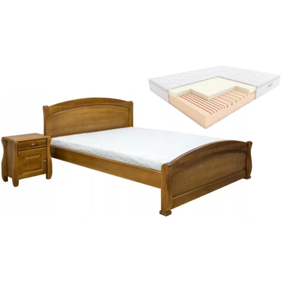 Łóżko drewniane 160x200 Cezar z materacem piankowym Hilding Salsa