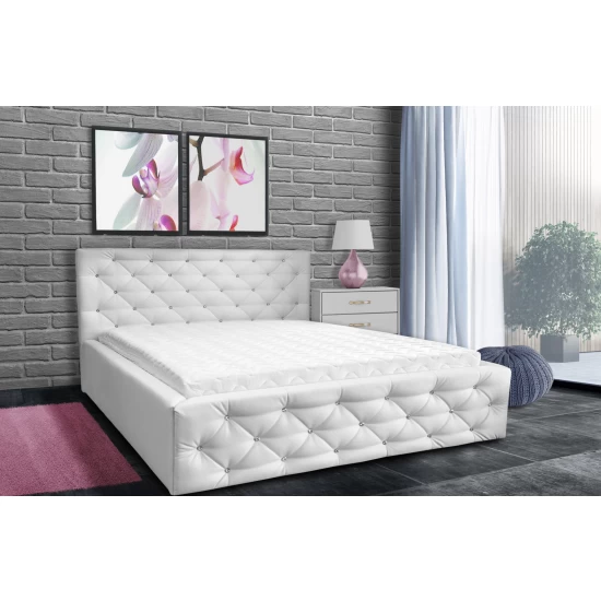 Łóżko G PIK KARO 200/200 cm tapicerowane z kryształki w Stylu Glamour