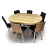 Zestaw Stół rozkładany okrągły LOFT X fi 100 + 4 krzesła LUKA