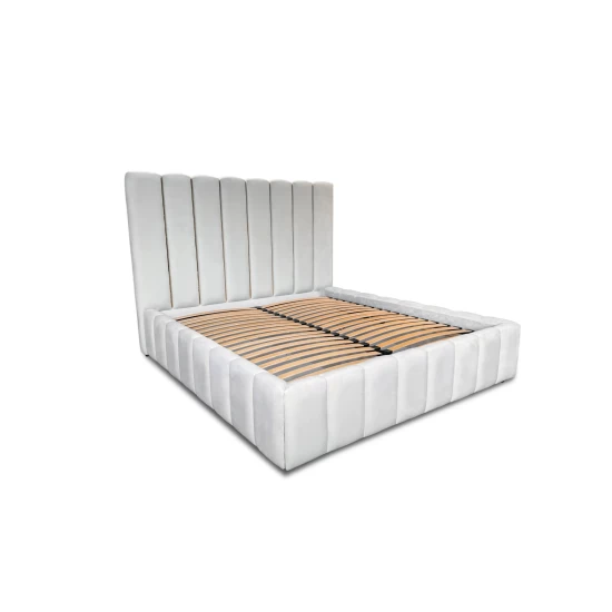 Łóżko tapicerowane GLAM GOLD 180/200 cm ze stelażem w stylu glamour, pojemnik na pościel