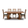 Stół dębowy Capri 200/100 cm + 2x50 cm + 6 krzeseł Cortez