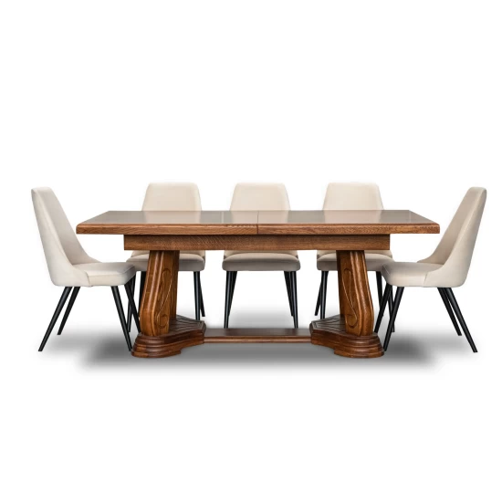 Stół Capri 200/100 cm + 2x50 cm + 6 krzeseł Olo