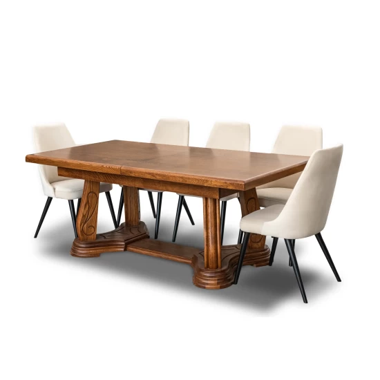 Stół Capri 200/100 cm + 2x50 cm + 6 krzeseł Olo