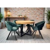 Stół Loft IV 100 cm, 2x wkładki 50 cm + 4 krzesła obrotowe Faro