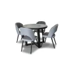 Zestaw: Stół Wj971 black fi100 + 2x wkładki 50 cm + 4 krzesła KW112