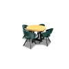 Stół Loft IV 100 cm, 2x wkładki 50 cm + 4 krzesła obrotowe Faro
