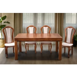Stół Borys 160/90 + 2 x 40 cm + 6 krzeseł Kw15