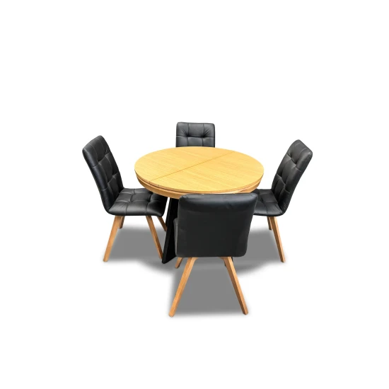 Stół Loft IV + 4 krzesła KW110 skóra naturalna