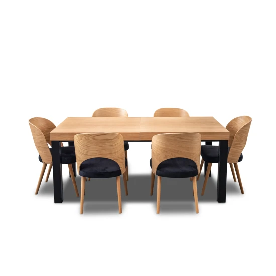 Zestaw: Stół Kuba 160/90 + 2 x 40 cm + krzesła KW112