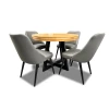 Stół Loft IV 100 cm, 2x wkładki 50 cm + 4 krzesła Filip