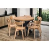 Stół okrągły rozkładany 100 + 2 x 50 cm LOFT + 6 krzeseł Jack