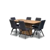 Stół Lamel 180/90 +2x40 + 6 krzeseł KW110 tkanina