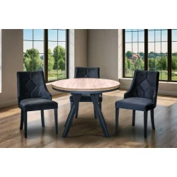 Stół Loft Dąb Artisan Fi 100 + 2 x 50 cm wkładki + 4 krzesła Kw100