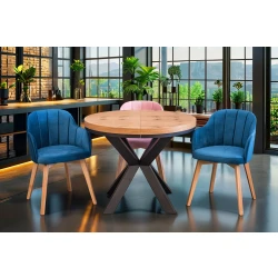 Stół loft x fi 100 + 2x50 + 4 krzesła Glow