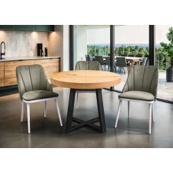 Stół Sj971 fi 100 + wkładka 40 cm + 4 krzesła Tokyo