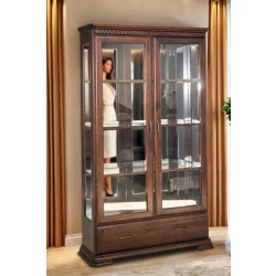 Witryna dębowa witryna szklana Classic 1 2D1S szerokość 110 cm