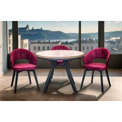 Stół Loft Dąb Artisan Fi 100 + 2 x 50 cm wkładki + 4 krzesła Kori