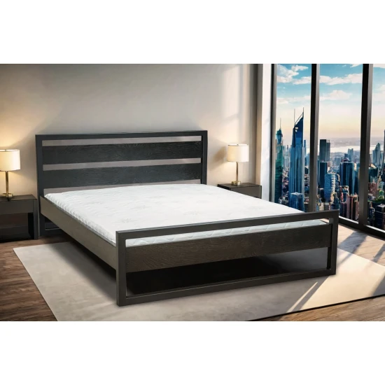 Łóżko metalowe Karmel wzór heban 140×200 cm
