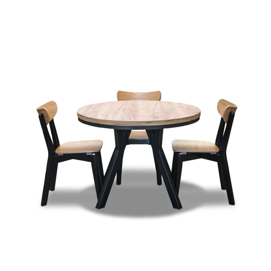 Stół Loft Dąb Artisan Fi 100 + 2 x 50 cm wkładki + 4 krzesła Jack