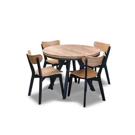 Stół Loft Dąb Artisan Fi 100 + 2 x 50 cm wkładki + 4 krzesła Jack