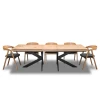 Stół Loft Top P1 200/100 + 2 x 50 cm + 6 krzeseł dębowych X1