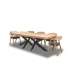 Stół Loft Top P1 200/100 + 2 x 50 cm + 6 krzeseł dębowych X1