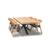 Stół Loft P2 400 cm rozkładany 100×200 + 4×50 cm + 6 Krzeseł dębowych X1