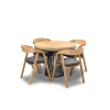 Stół Lam Loft Fi 100 + 2 x 50 cm + 4 krzesła dębowe X1
