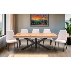 Stół Loft P2 400 cm rozkładany 100x200 + 4x50 cm + 6 Krzeseł Olo