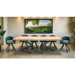Stół Loft P2 400 cm rozkładany 100x200 + 4x50 cm + 6 Krzeseł Faro