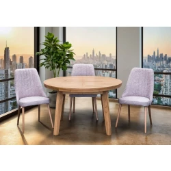 Stół dębowy P3 fi 120 cm + 4 krzesła Olo