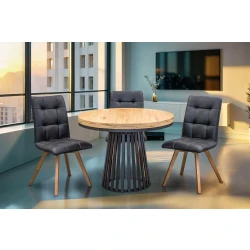 Stół Lam Loft Fi 100 + 2 x 50 cm + 4 krzesła Kw110