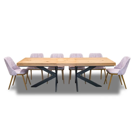 Stół Loft P2 400 cm rozkładany 100×200 + 4×50 cm + 6 krzeseł Tokyo