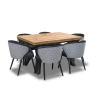 Stół Loft P1 Rozkładany 100/150 + 4×50 cm + 6 Krzeseł Pepitka Duo