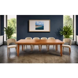 Stół rozkładany, stół lite drewno 250/100 + 3×50 cm LUIS w stylu LOFT + 10 krzeseł KW112