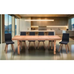 Stół Wasyl Loft 200/100 + 2 x 50 cm + 6 Krzeseł LUKA
