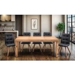 Stół Wasyl Loft 200/100 + 2 x 50 cm + 6 Krzeseł KW110