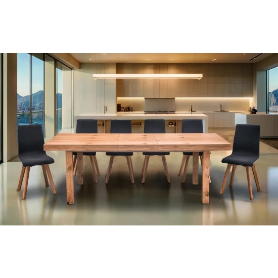 Stół Wasyl Loft 200/100 + 2 x 50 cm + 6 Krzeseł LUKA