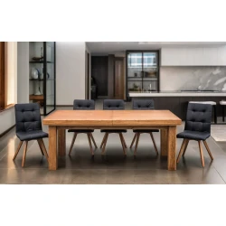 Stół Lyon 200x100 + 2x50 cm + 6 krzeseł KW110
