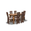 Stół rozkładany Ludwik 160/90 + 2 wkładki 40 cm + 6 krzeseł KW76 drzewko