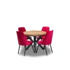 Stół loft x fi 100 + 2×50 Okrągły Rozkładany +4 Krzesła Olo